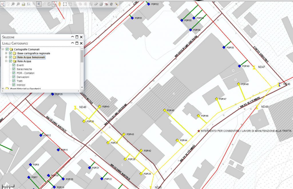 estratto di mappa della zona interessata