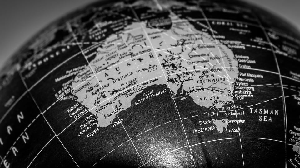 rappresentazione dell australia su un mappamondo