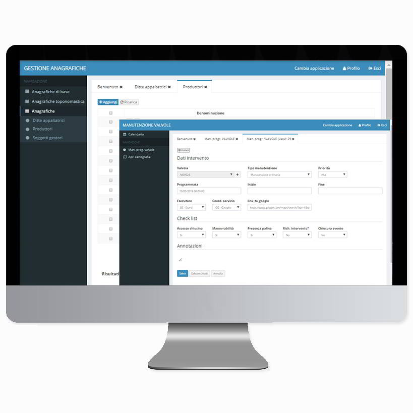 Carto@Web Gestione Attivita Programmate Manutenzione Valvole