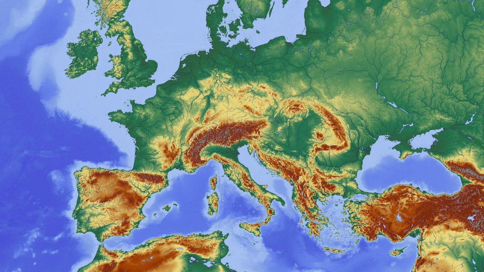 mappa dell'europa centrale